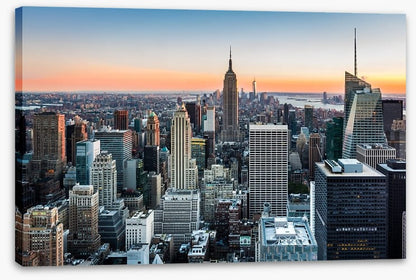New York skyline at sunset