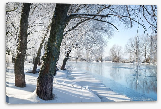 Across the frozen river