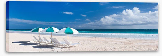 Beach and umbrellas panorama