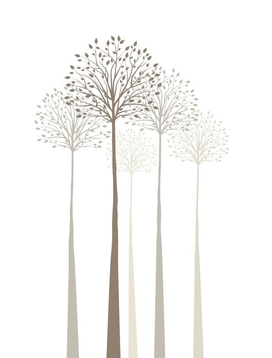 Elegant trees on white