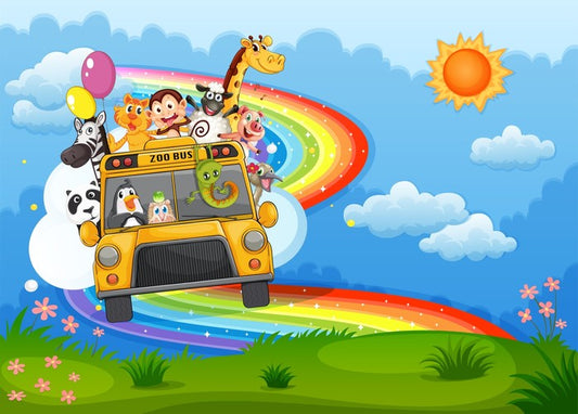 Rainbow road to the zoo