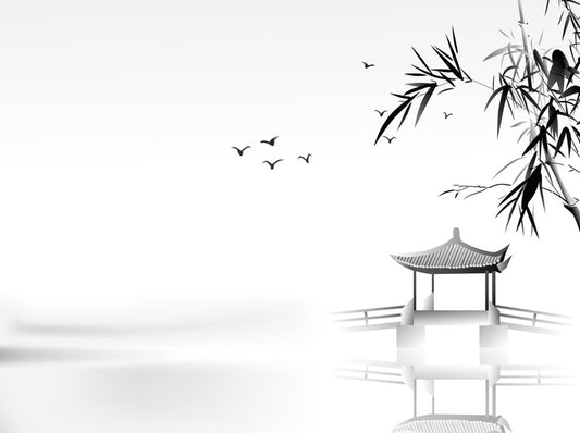 Bamboo pavilion lake