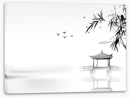Bamboo pavilion lake