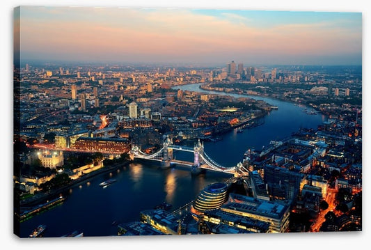 London dusk aerial