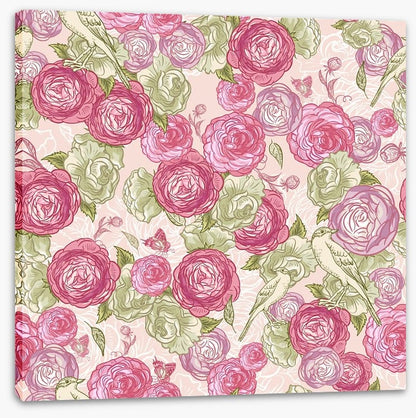 Vintages roses and birds