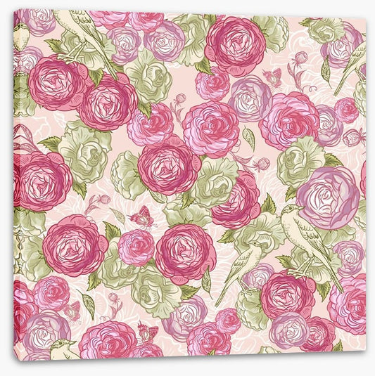 Vintages roses and birds