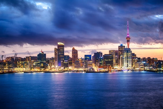Auckland skyline at dusk