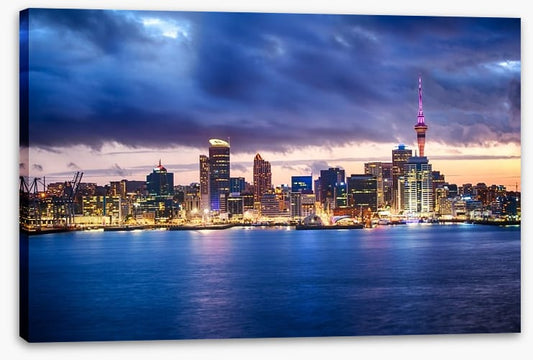 Auckland skyline at dusk