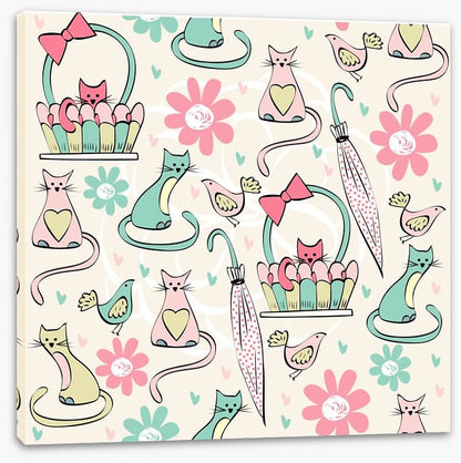 Kittens and flowers