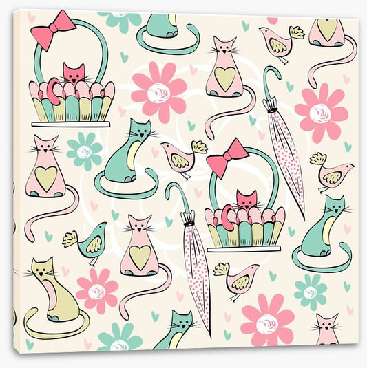Kittens and flowers