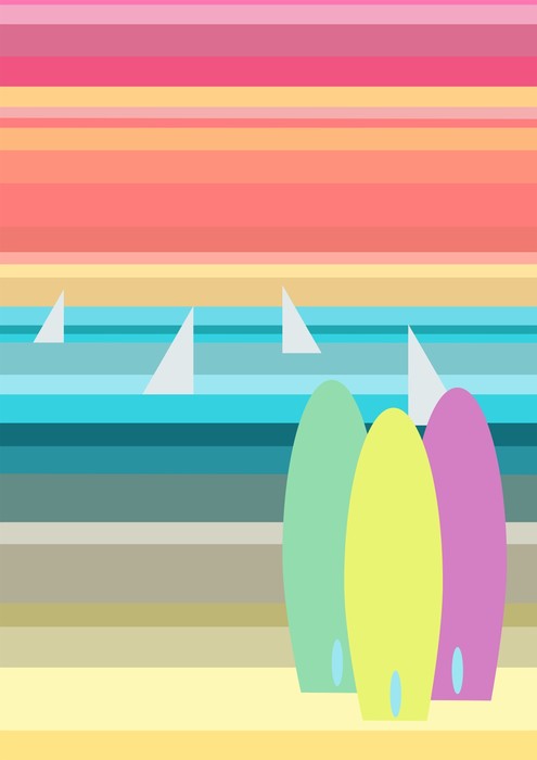 Surfboards and sailboats