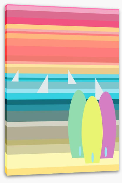 Surfboards and sailboats