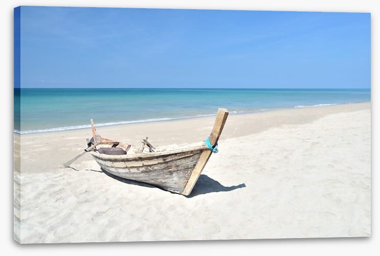 Longtail boat on the beach