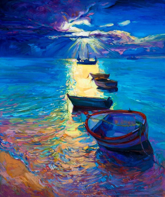 Moonlight boats