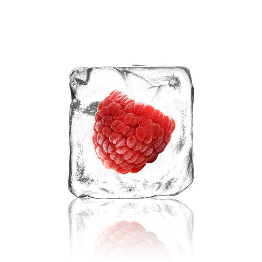 Raspberry in ice