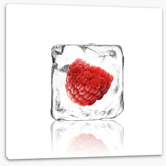 Raspberry in ice