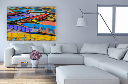 Colourful rowing boats
