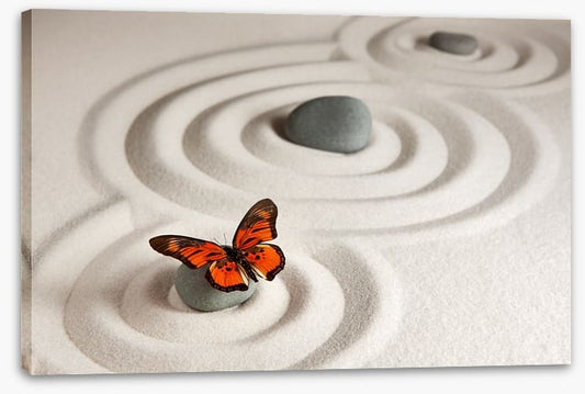 Zen stones with butterfly