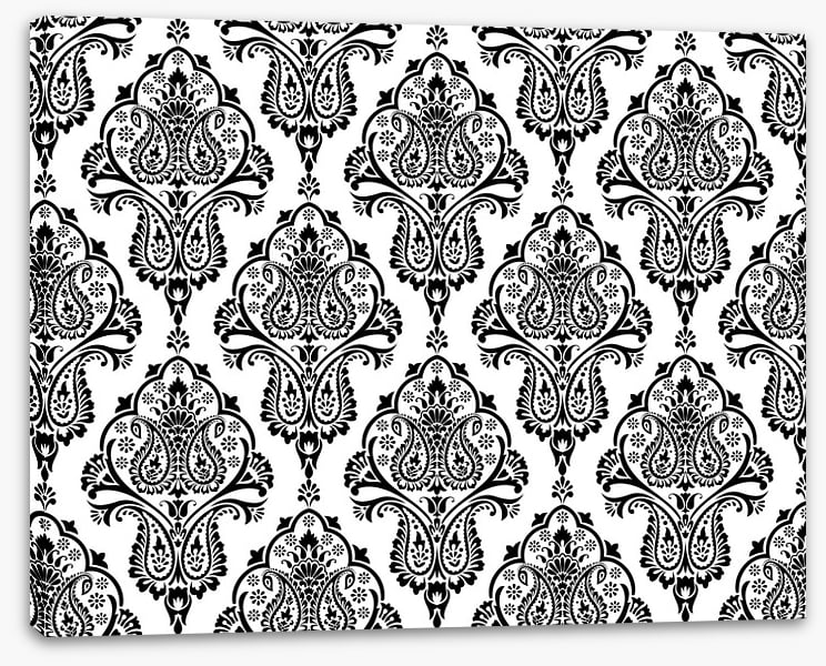 Black and white damask