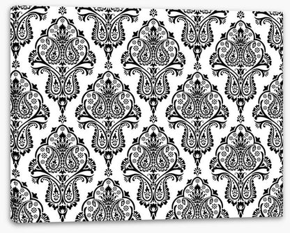 Black and white damask