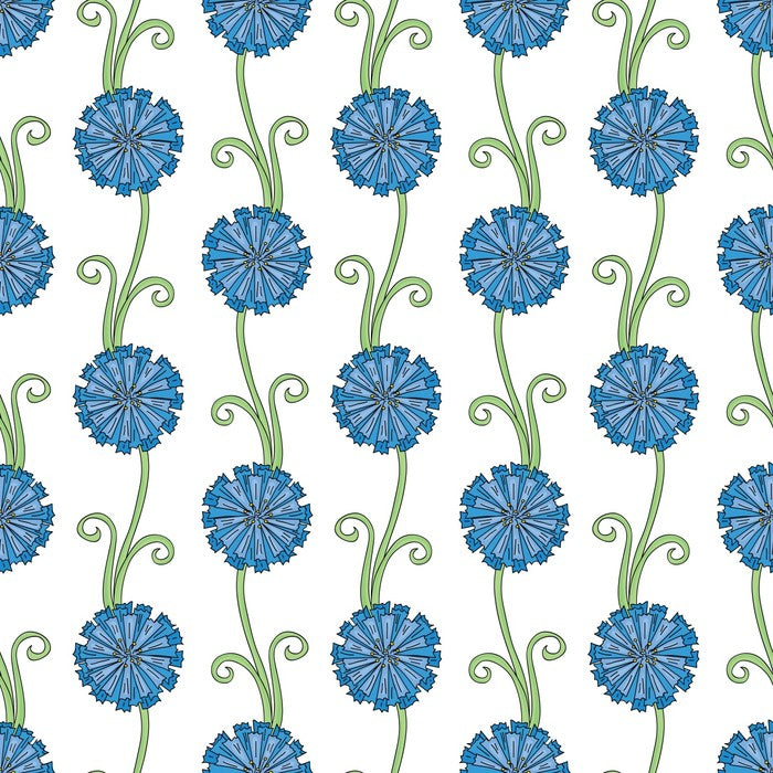 Blue flower stems