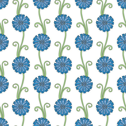 Blue flower stems