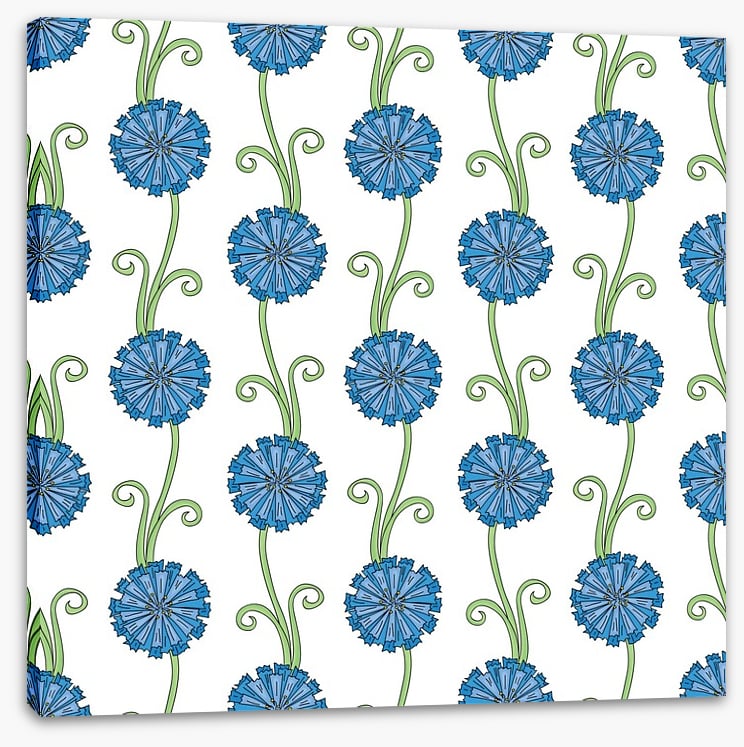 Blue flower stems