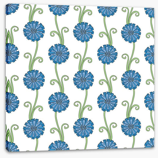 Blue flower stems