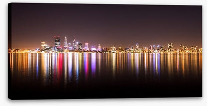 Perth night skyline panorama