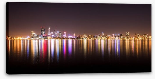 Perth night skyline panorama