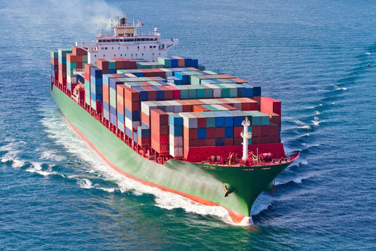 Cargo ship departs
