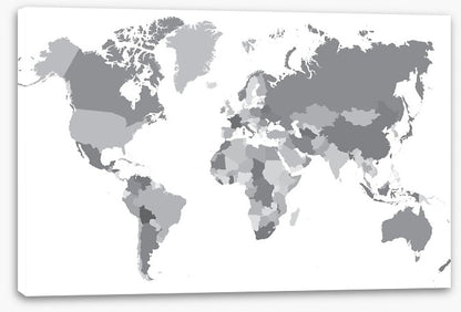 World map shades of grey