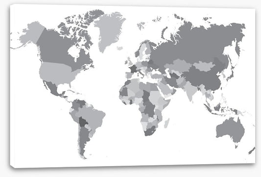 World map shades of grey