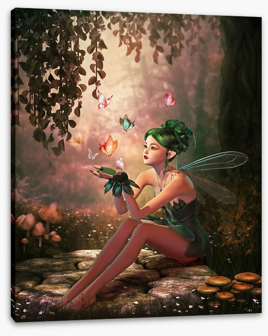 Forest nymph with butterflies