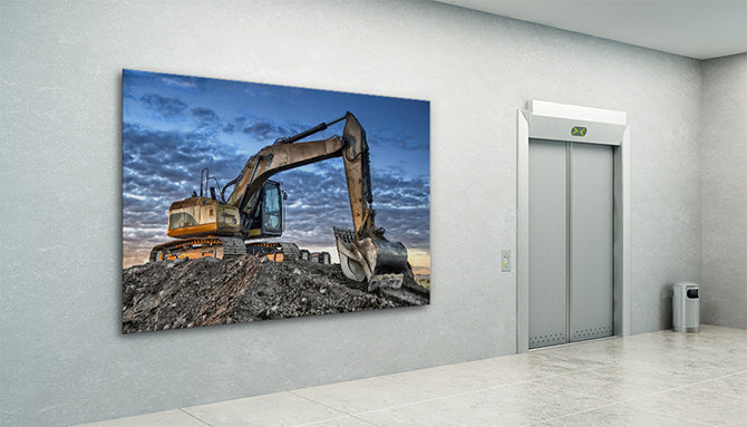 Excavator at dusk