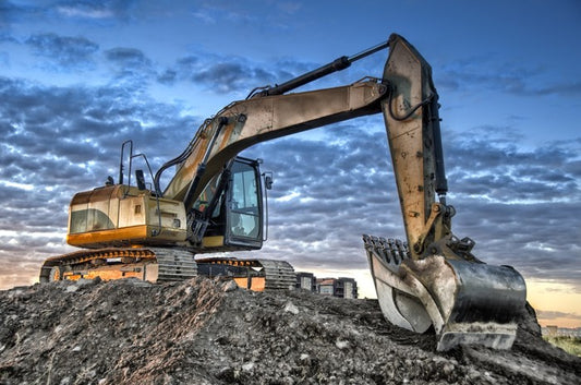 Excavator at dusk