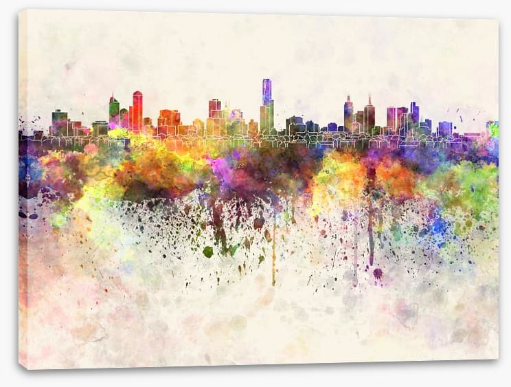 Melbourne skyline watercolour
