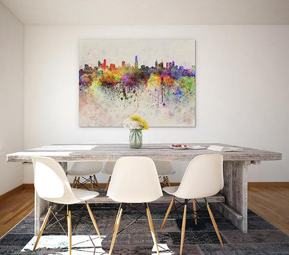 Melbourne skyline watercolour