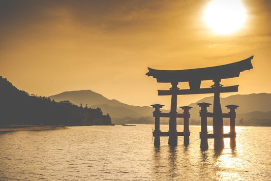 Shinto torii sunset