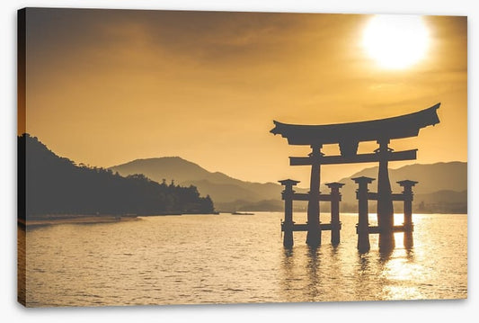 Shinto torii sunset