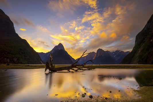 Sundown at Milford Sound