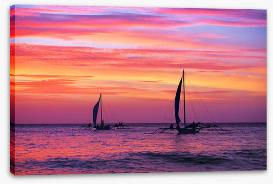 Sunset sail silhouettes