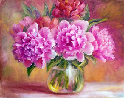 Golden light peonies