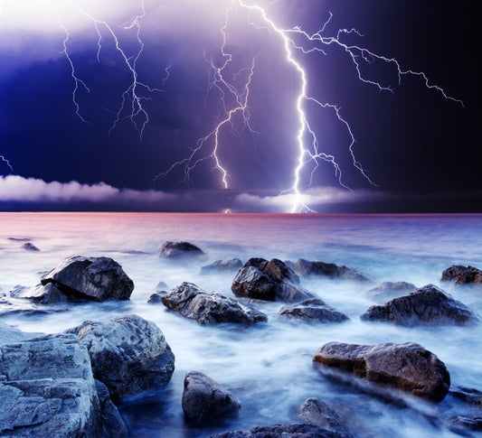 Thunderstorm over the ocean