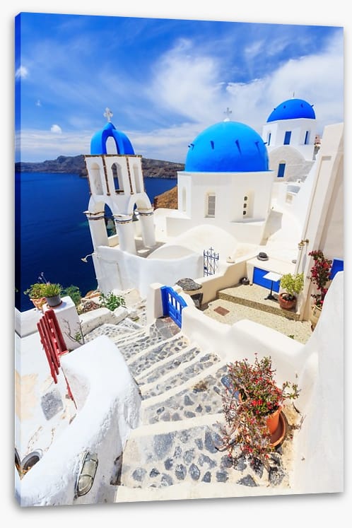 The village of Oia in Santorini, Greece