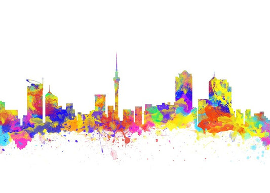 Auckland skyline watercolour