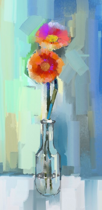 In the glass bottle