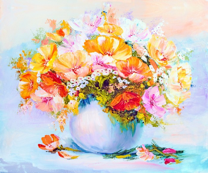Spring wildflowers in a vase