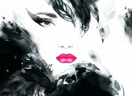 Armed with pink lipstick