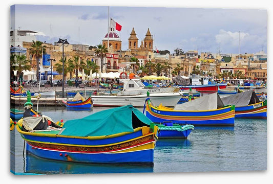 Maltese boats in Valletta harbour
